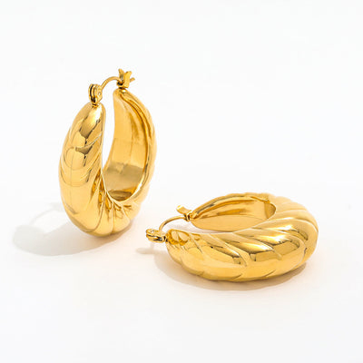 Brioni Croissant Chunky Hoop Earrings