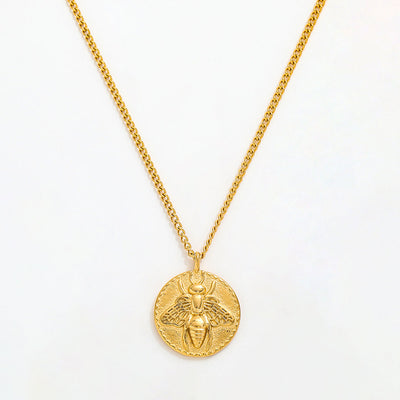 Honey Bee Coin Necklace