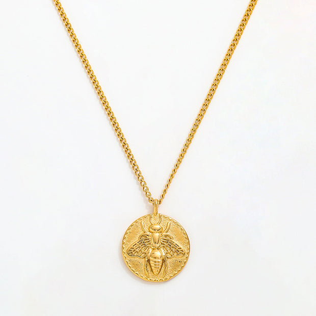 Honey Bee Coin Necklace