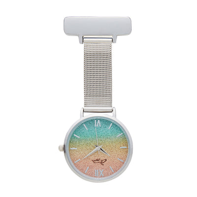Aurora Glitter Rainbow/Silver Mesh Fob 35