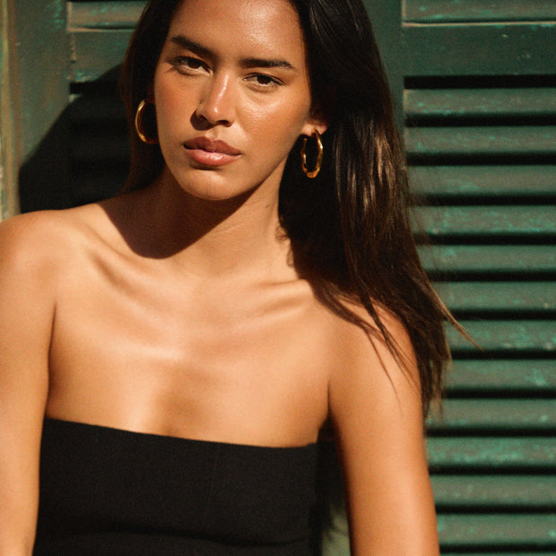 Olive Wave Large Hoop Earrings