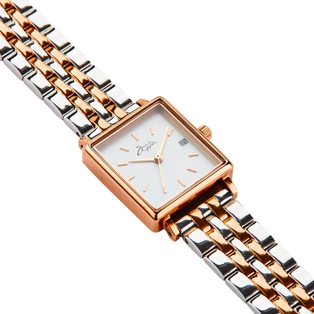 Quaintrelle Square Rose Gold/Silver Link 22*24mm