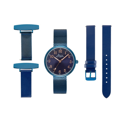 Venus Interchangeable Rose Gold/Blue Mesh