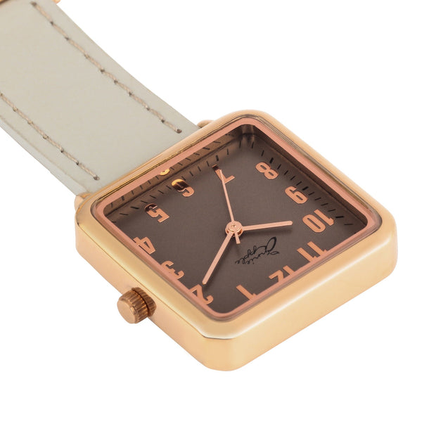 Eunoia Rose Gold/Grey Leather Fob 28