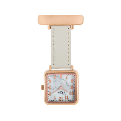 Eunoia Marble/Rose Gold/Grey Leather Fob 28