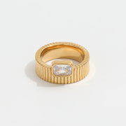 Mia Chunky Ribbed Gold Ring
