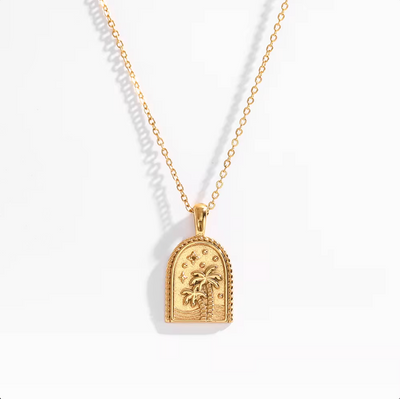 Summer Palm Pendant Necklace