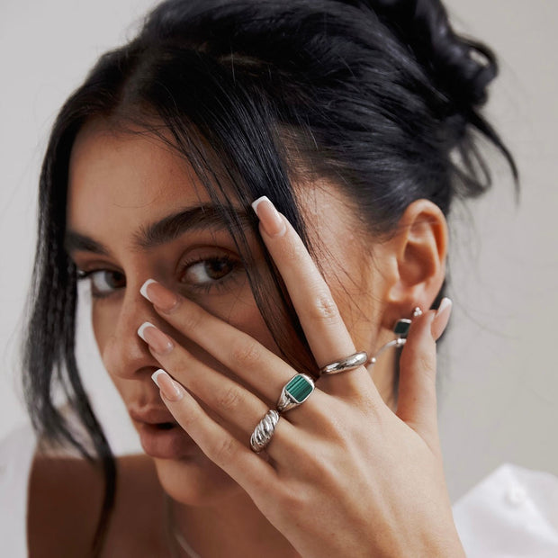 Stellar Malachite Square Ring
