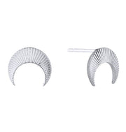 Luna Moon Silver Stud Earrings