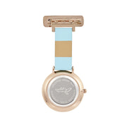 Aurora Rose Gold/Pearl/Blue Leather Fob 35