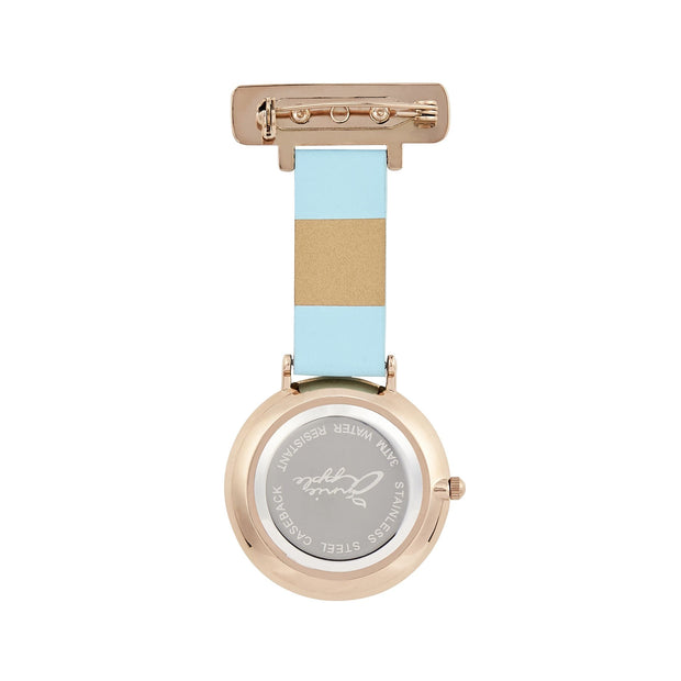 Aurora Rose Gold/Pearl/Blue Leather Fob 35