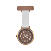 Rose Gold/Brown/Grey Leather Nurse Fob Watch