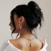 Odette Molten Pearl Silver Hoop Earrings