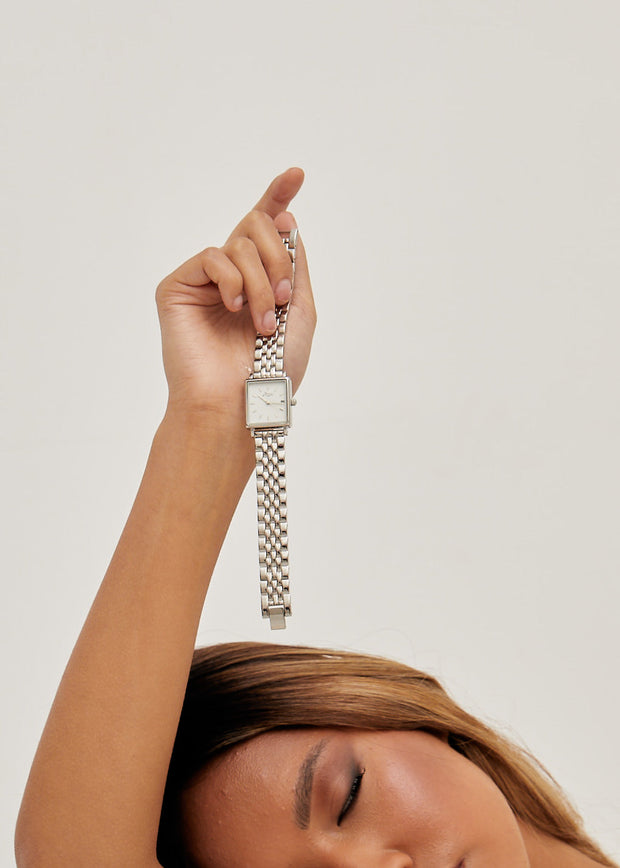 Quaintrelle Square White/Silver Link 22*24mm