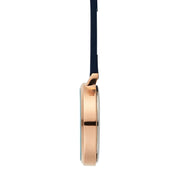 Meraki Mother of Pearl/Rose Gold/Navy Leather Fob 35