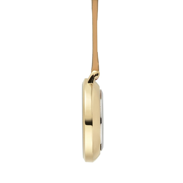 Aurora White/Gold/Tan Leather Fob 35