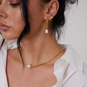 Luna Moon Gold Stud Earrings