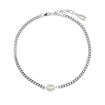 Cleo Silver Pearl Pendant Necklace