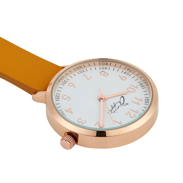 Meraki Rose Gold/Mustard Leather Fob 35