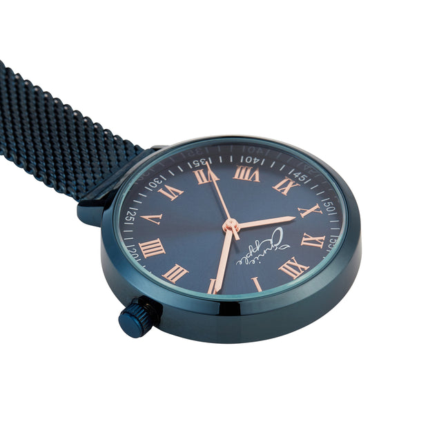 Meraki Rose Gold/Blue Mesh Fob 35