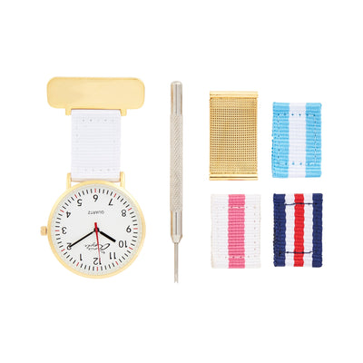 Gold Mesh/Nato Interchangeable Nurse Watch