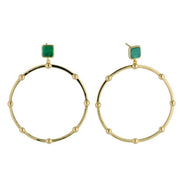 Stellar Malachite Gold Hoop Earrings