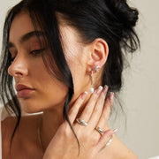 Luna Moon Silver Stud Earrings