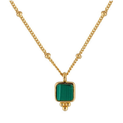 Dulcie Square Malachite Necklace