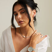 Luna Moon Silver Stud Earrings