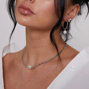 Cleo Silver Pearl Pendant Necklace
