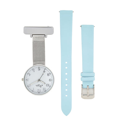 Empress Interchangeable White/Silver/Blue Leather 35