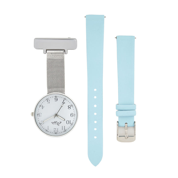 Empress Interchangeable White/Silver/Blue Leather 35