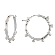 Elsie Bobble Silver Hoop Earrings