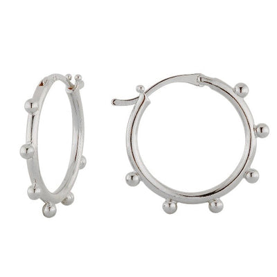 Elsie Bobble Silver Hoop Earrings