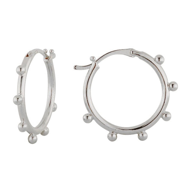 Elsie Bobble Silver Hoop Earrings