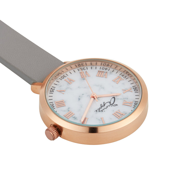 Meraki Marble/Rose Gold/Grey Leather Fob 35