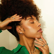 Elsie Bobble Silver Hoop Earrings