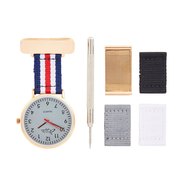 Rose Gold Mesh/Nato Interchangeable Nurse Watch