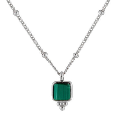 Dulcie Square Malachite Necklace