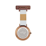 Rose Gold/Brown/Grey Leather Nurse Fob Watch