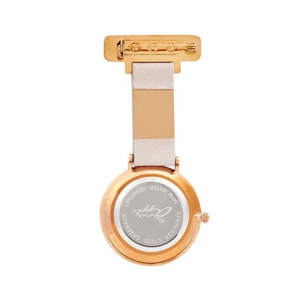 Aurora Ivory/Rose gold/Grey Leather Fob 35