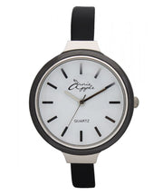 Annie Apple Simplicity Silver, White and Black Watch Ladies