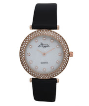 Annie Apple Mother Of Pearl Rose Gold and Black Watch Ladies