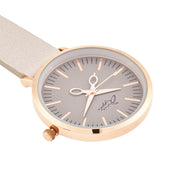 Annie Apple Grey Leather, Rose Gold and Bronze Nurse Fob Watch Ladies