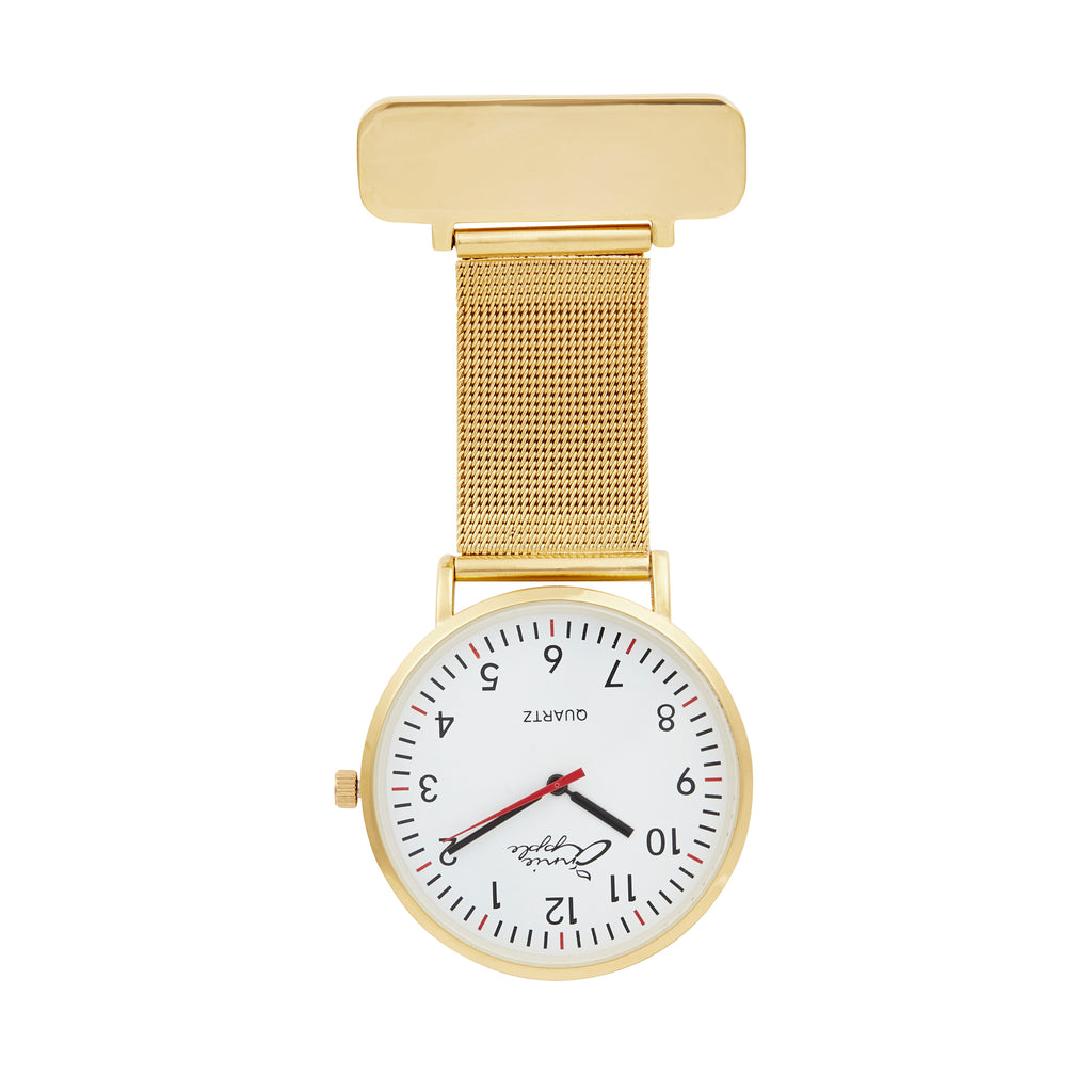 Gold nurses fob discount watch