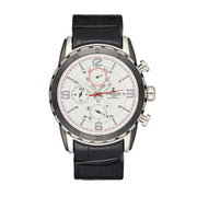 Bermuda Watch Co Hamilton Silver, White and Black Chronograph Watch Mens