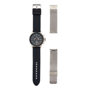 Bermuda Watch co Tuckers interchangeable, Black, Silver and Blue GTLS Chronograph Watch Mens