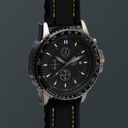 Bermuda Watch co Tuckers interchangeable, Black, Silver and Yellow GTLS Chronograph Watch Mens