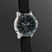 Bermuda Watch co Tuckers interchangeable, Black, Silver and Orange GTLS Chronograph Watch Mens