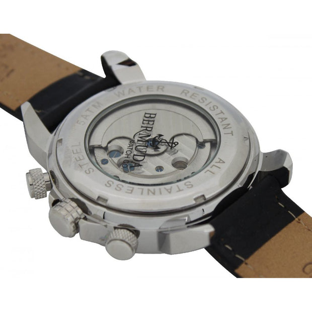 Bermuda Watch Co Somerset Silver, White and Black Automatic Watch Mens